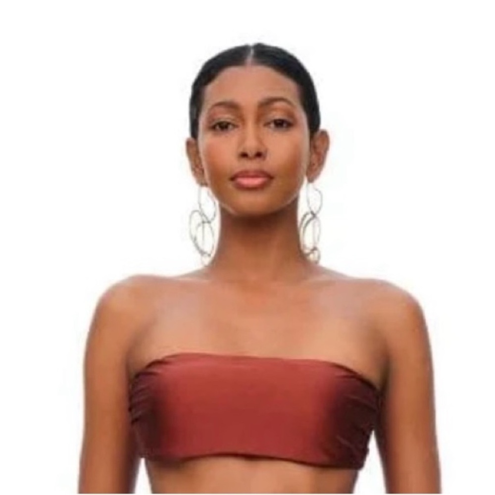 Andrea Iyamah Liva Bandeau One-Shoulder Ruffle Bikini Top Size Small NWT - Picture 5 of 10